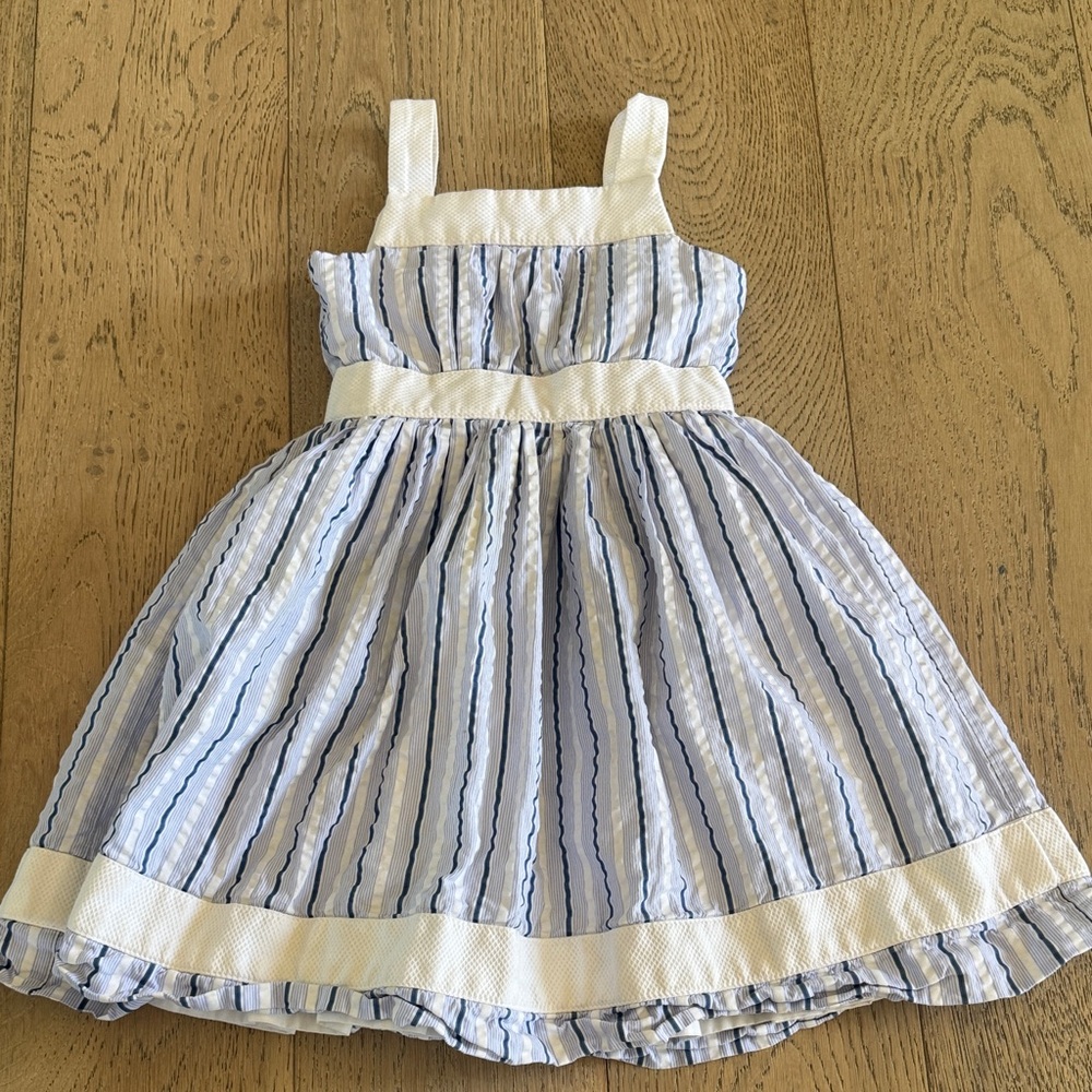 Papo d'Anjo Blue and White Striped Dress